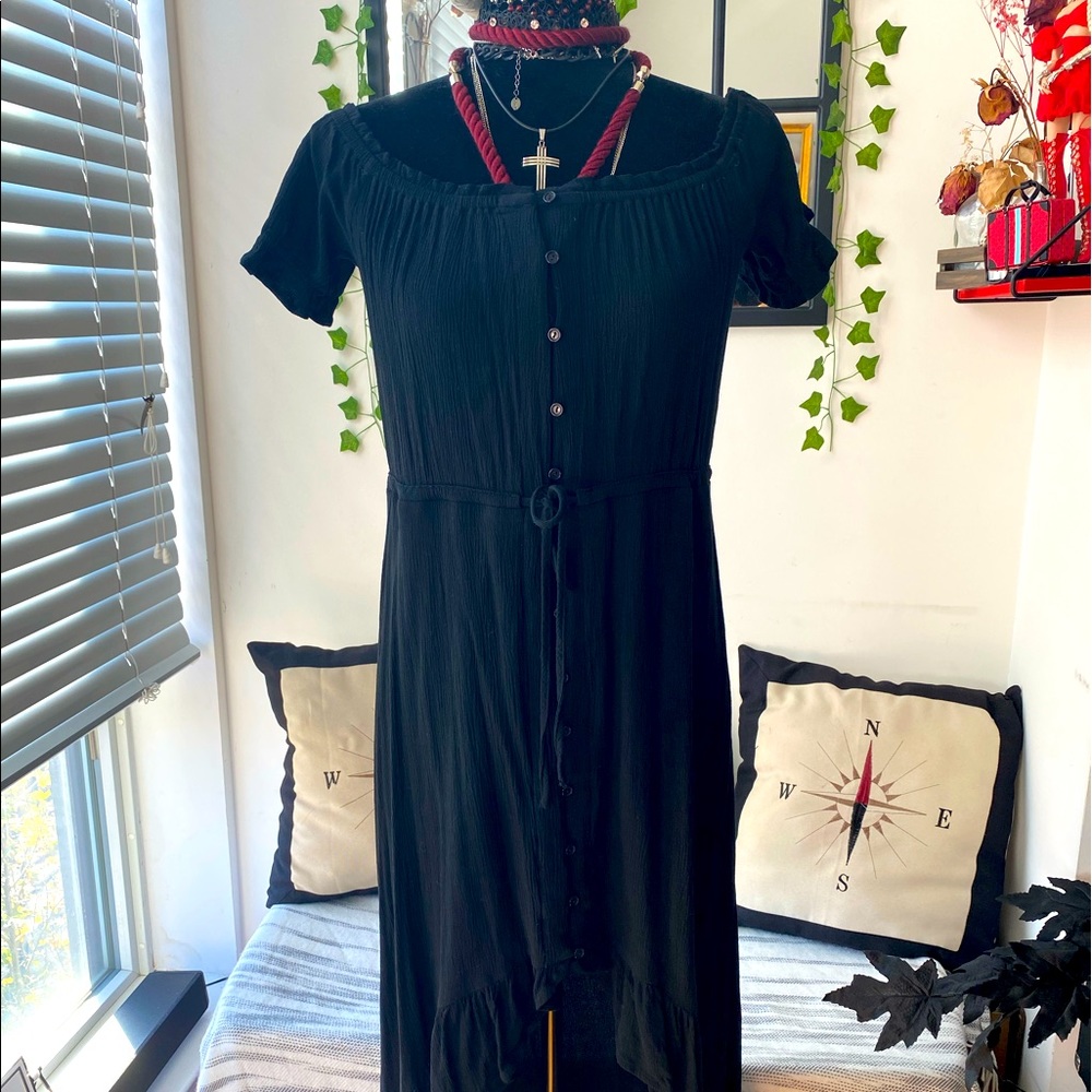 Vici High Low Ruffle Off The Shoulder Long Dress